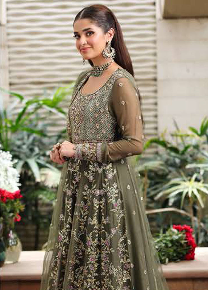 Roheenaz Embroidered Chiffon Suits Unstitched 4 Piece RNZ25AL RN-104 Mehwar - Formals Collection