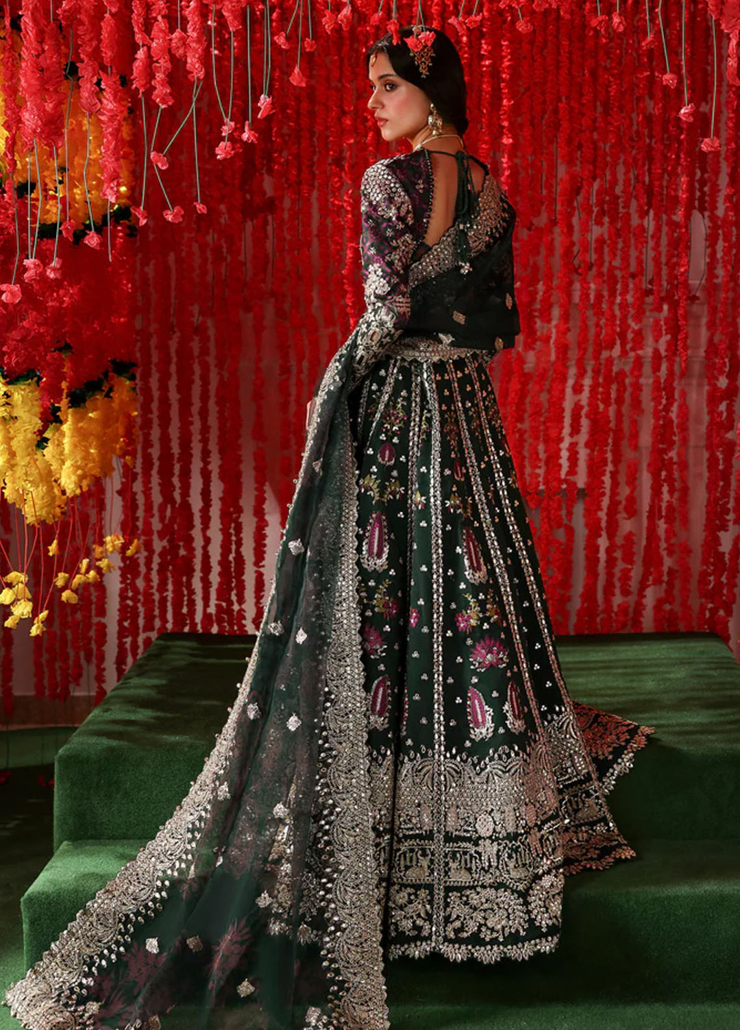 Afrozeh Embroidered Organza Suits Unstitched 3 Piece AF25SA D-01 Shonglam - Wedding Collection