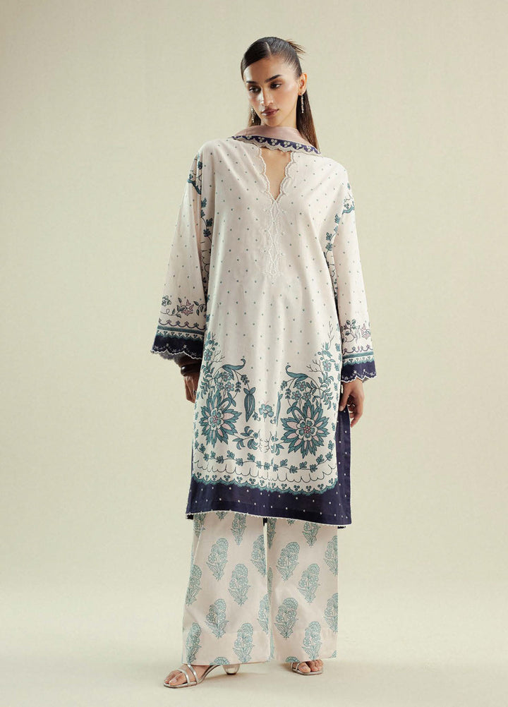 Coco by Zara Shahjahan Printed Slub Cotton Suits Unstitched 3 Piece CZS25PU D-02 B Muse - Winter Collection
