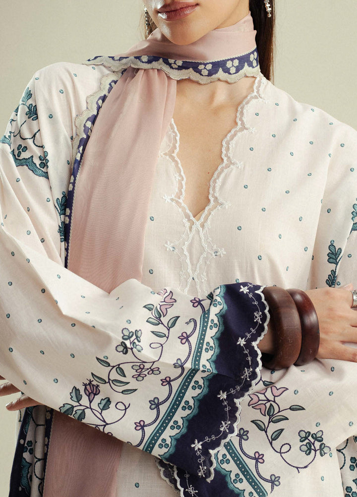 Coco by Zara Shahjahan Printed Slub Cotton Suits Unstitched 3 Piece CZS25PU D-02 B Muse - Winter Collection