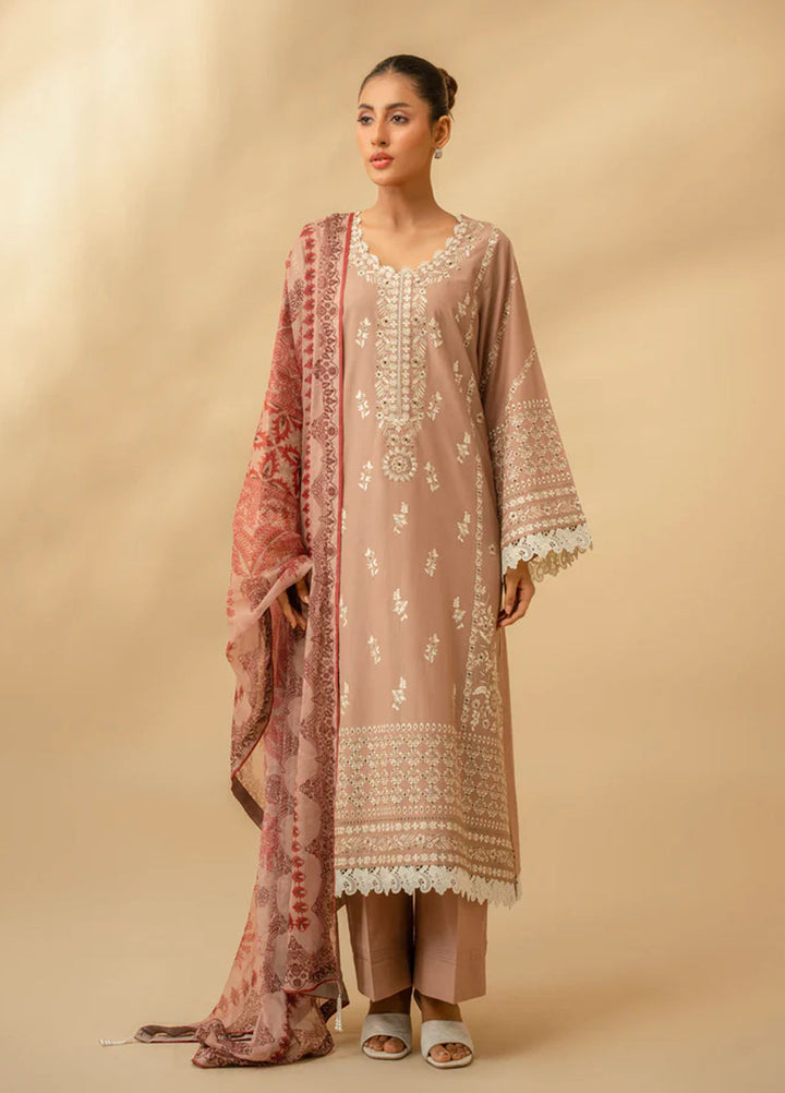 Zouj Chikankari Lawn Suits Unstitched 3 Piece ZJ25CL D-02 Desert Bloom - Summer Collection
