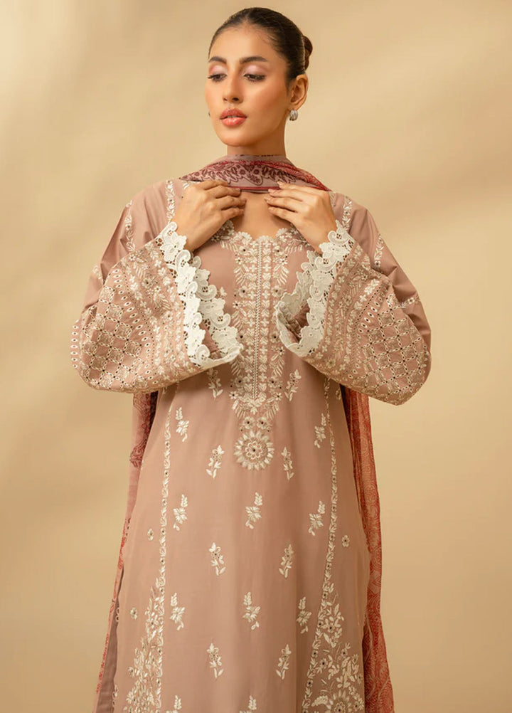 Zouj Chikankari Lawn Suits Unstitched 3 Piece ZJ25CL D-02 Desert Bloom - Summer Collection