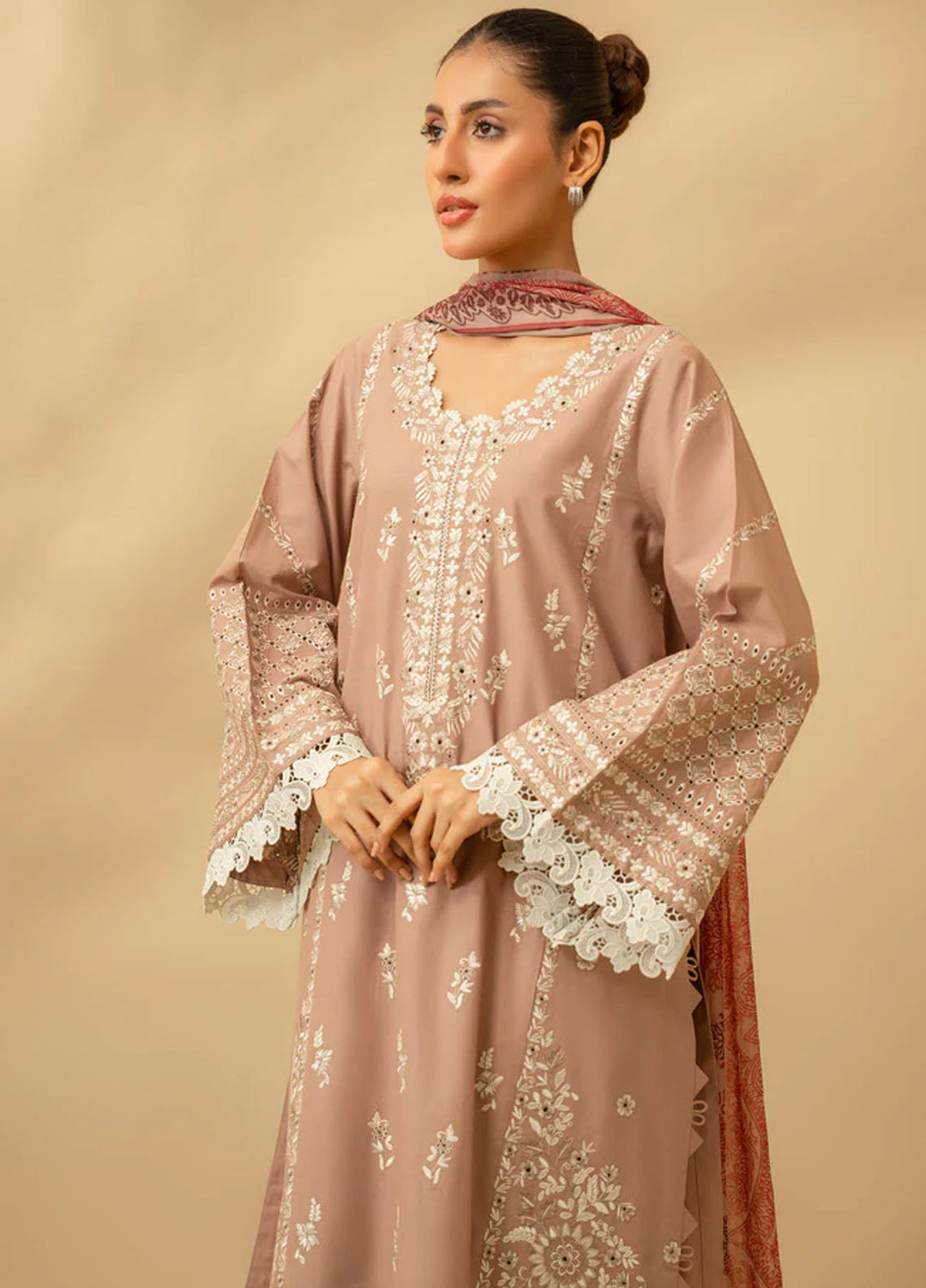 Zouj Chikankari Lawn Suits Unstitched 3 Piece ZJ25CL D-02 Desert Bloom - Summer Collection