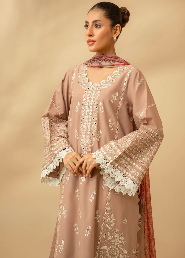 Zouj Chikankari Lawn Suits Unstitched 3 Piece ZJ25CL D-02 Desert Bloom - Summer Collection