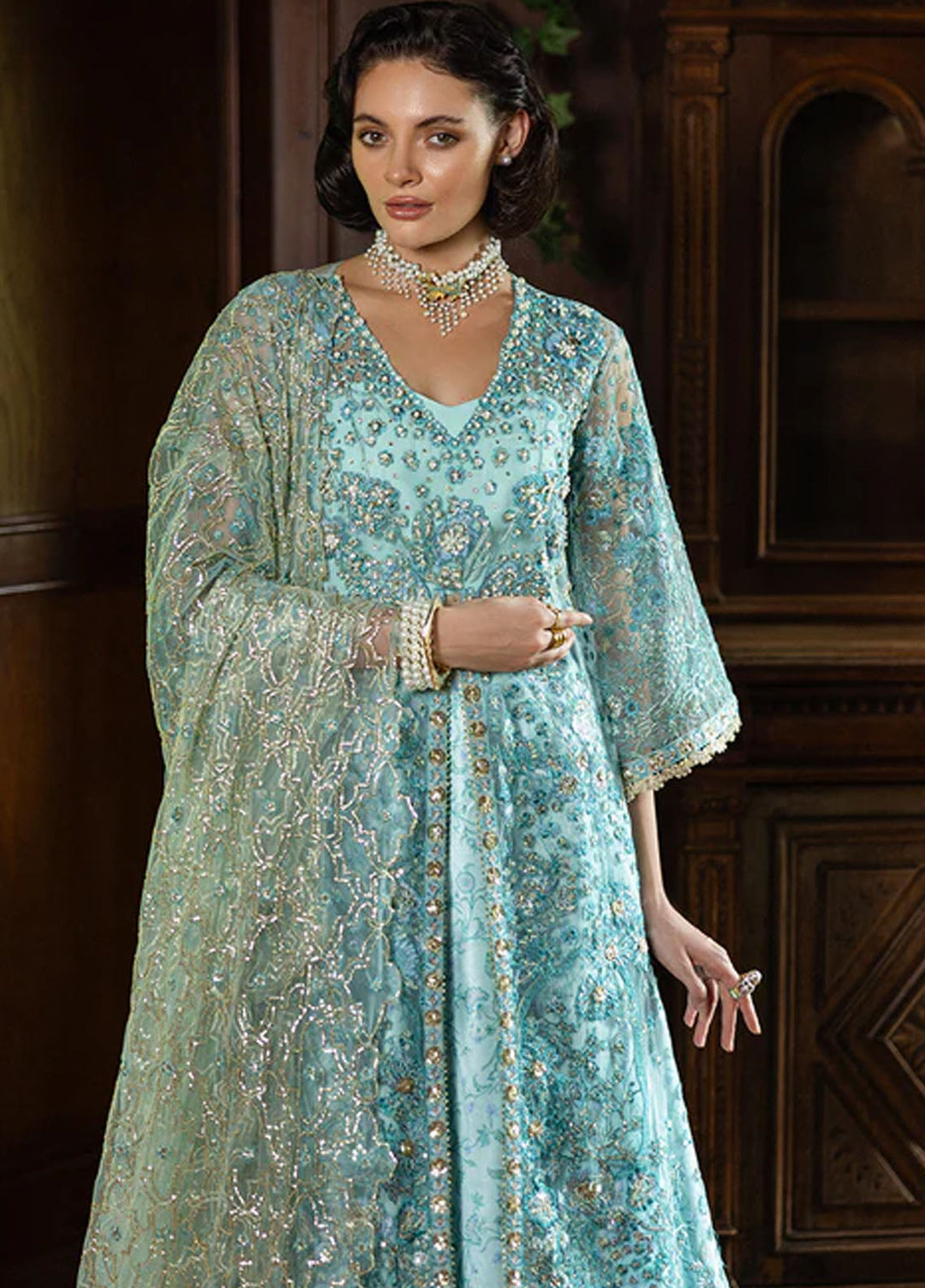 Inception by Mushq Embroidered Net Suits Unstitched 4 Piece MQ25IW D-02 Endless Love - Wedding Collection