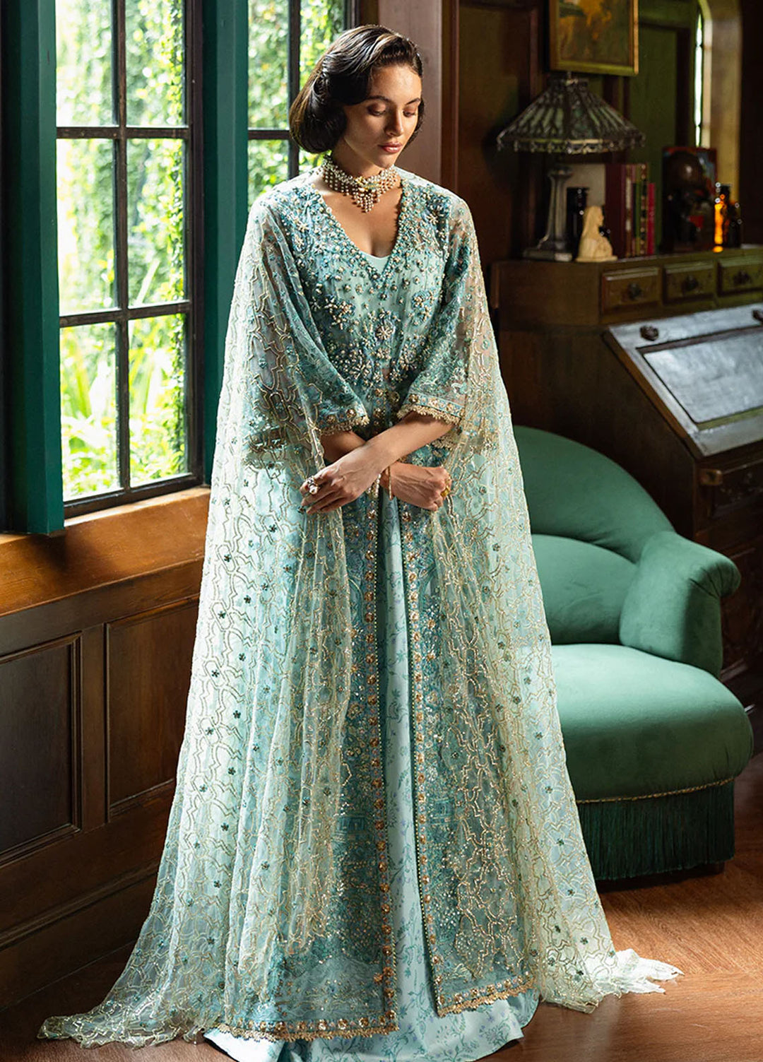 Inception by Mushq Embroidered Net Suits Unstitched 4 Piece MQ25IW D-02 Endless Love - Wedding Collection