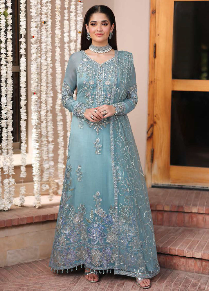 Roheenaz Embroidered Chiffon Suits Unstitched 4 Piece RNZ25AL RN-106 Wafa - Formals Collection