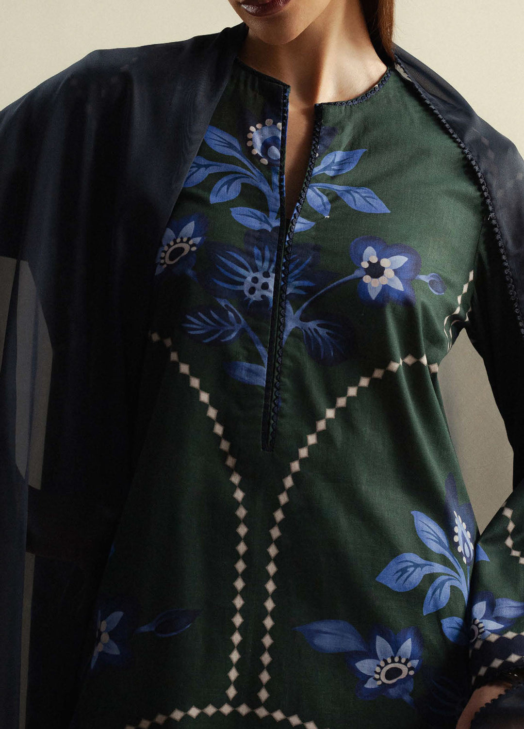 Coco by Zara Shahjahan Printed Slub Cotton Suits Unstitched 3 Piece CZS25PU D-03 B Loom - Winter Collection