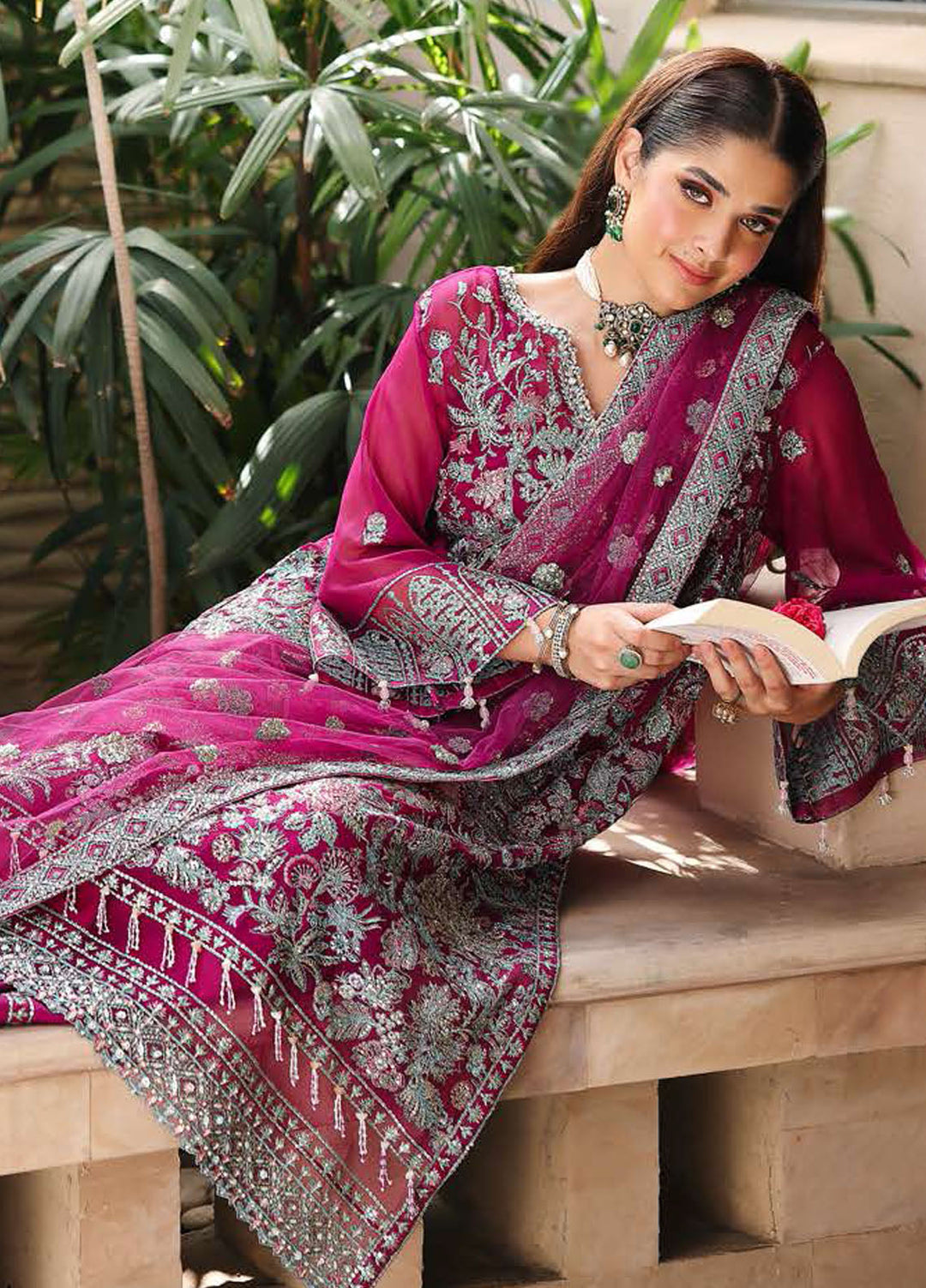 Roheenaz Embroidered Chiffon Suits Unstitched 4 Piece RNZ25AL RN-108 Eira - Formals Collection