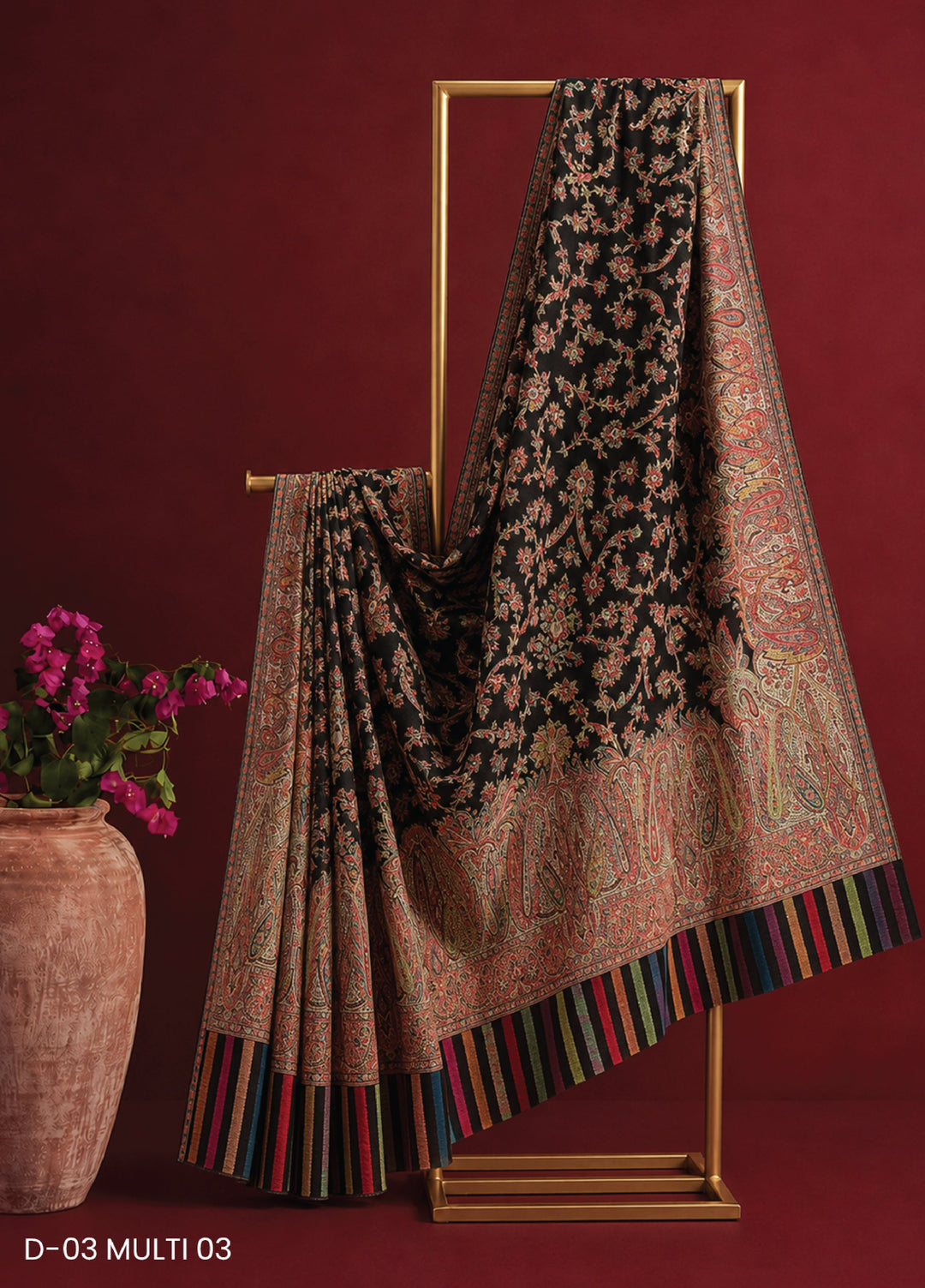 Sanaulla Exclusive Range RTW  Printed Woven Shawl Suit D-03 MULTI 03 - Winter Collection