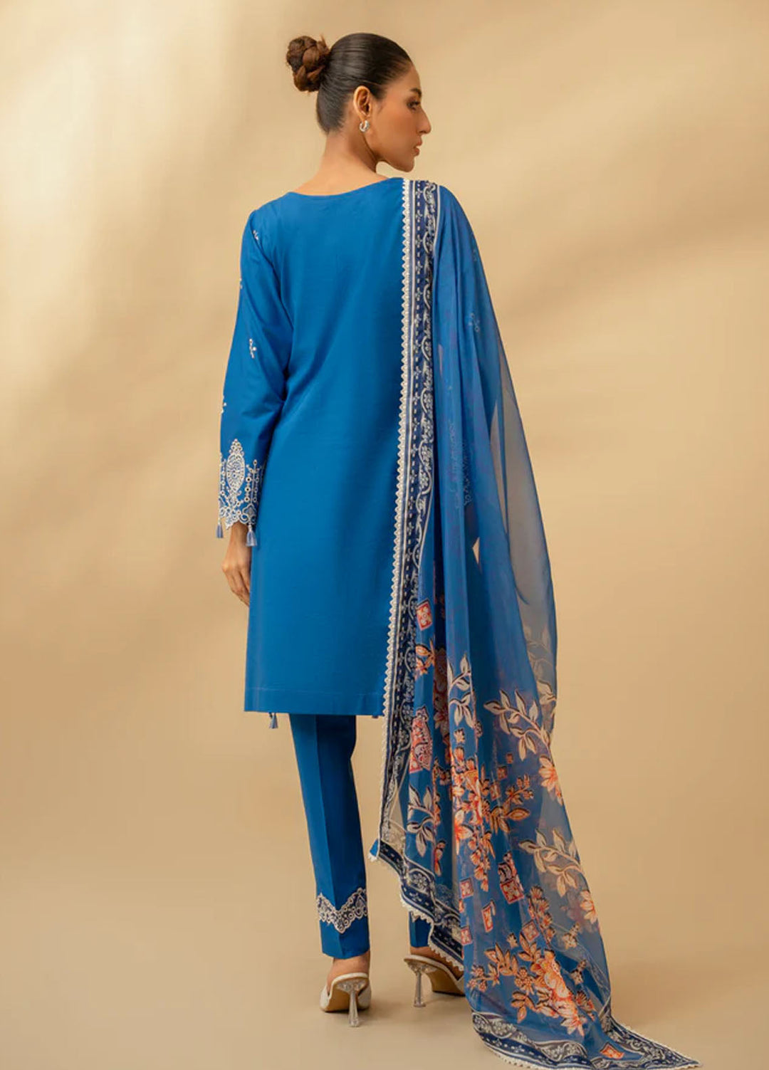 Zouj Chikankari Lawn Suits Unstitched 3 Piece ZJ25CL D-03 Sapphire Spark - Summer Collection