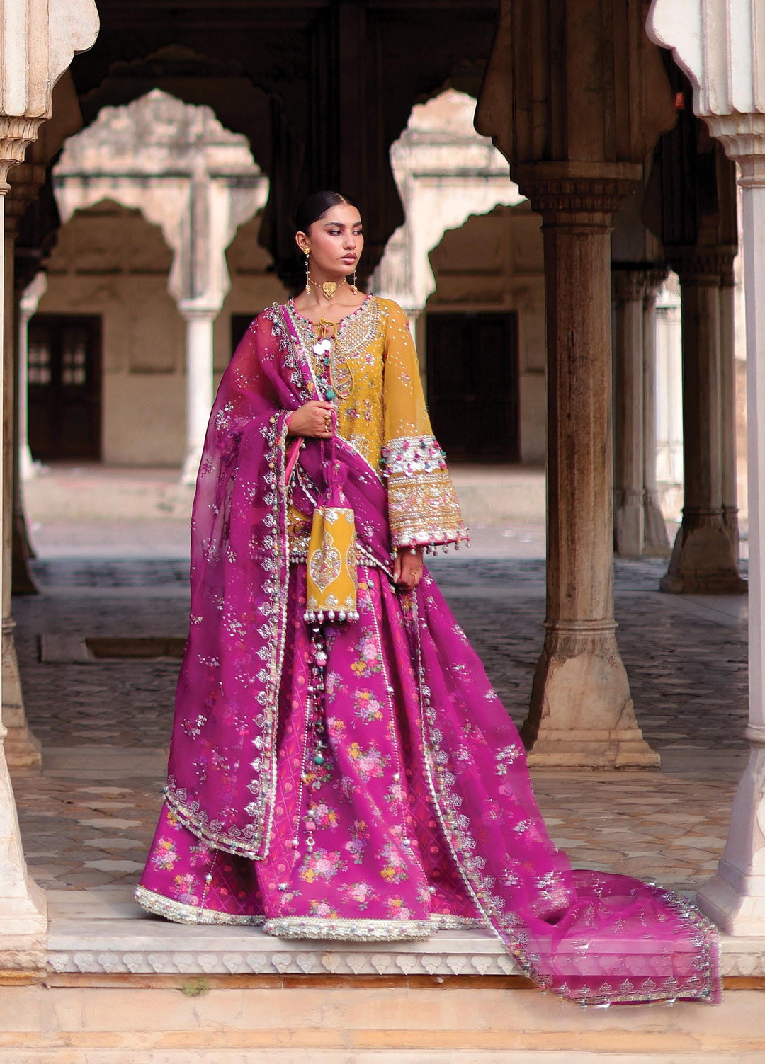 Neoma by Republic WomensWear Unstitched Embroidered Organza 3 Piece Suit RW26UNW D-03 KHAWAB - Wedding Collection