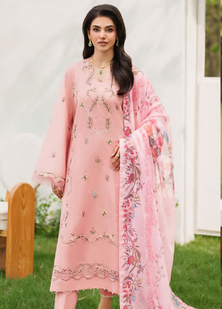 Eden by Asifa Nabeel Embroidered Cambric Suits Unstitched 3 Piece AN25ED ECC-01 Serene Blush- Winter Collection