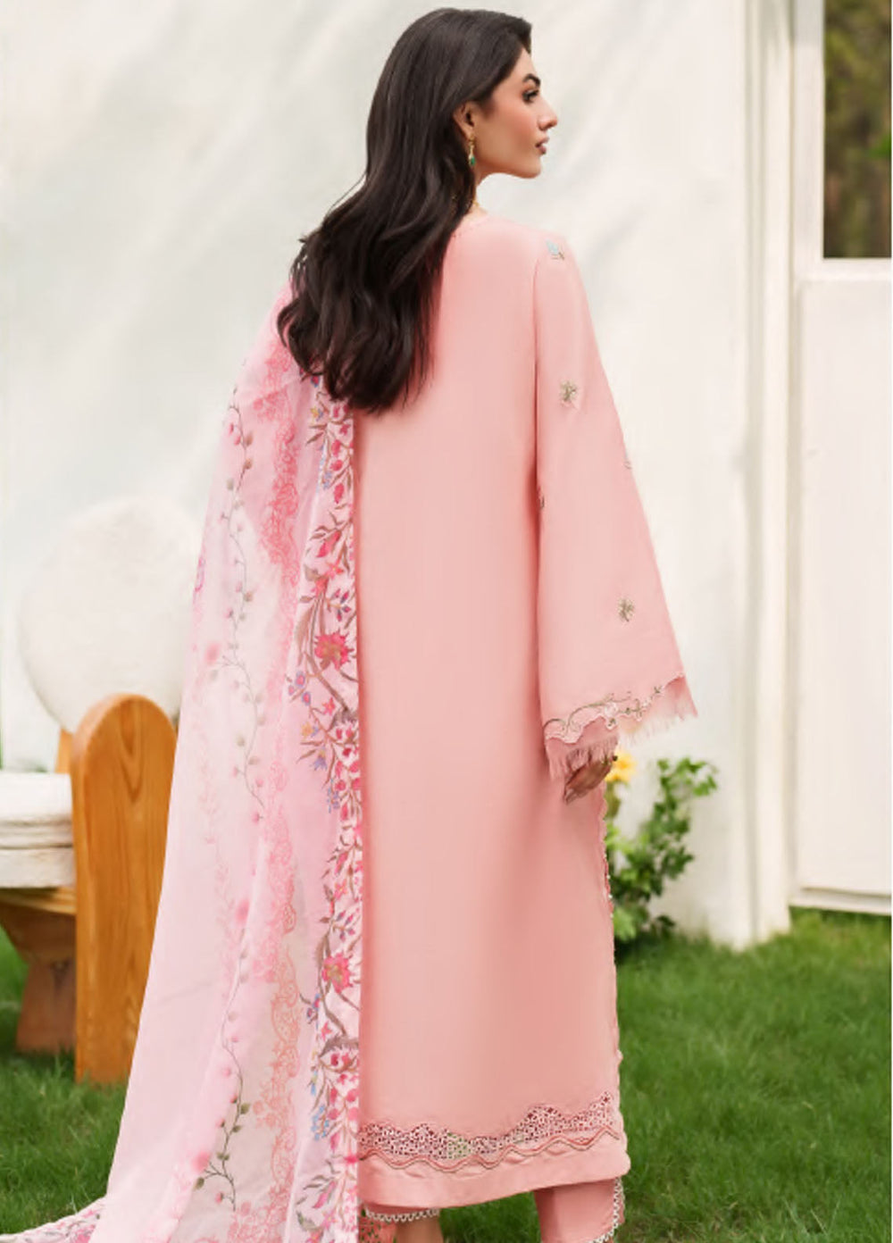 Eden by Asifa Nabeel Embroidered Cambric Suits Unstitched 3 Piece AN25ED ECC-01 Serene Blush- Winter Collection