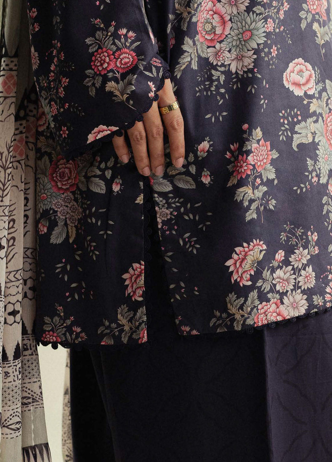 Coco by Zara Shahjahan Printed Slub Cotton Suits Unstitched 3 Piece CZS25PU D-04 A Aster - Winter Collection