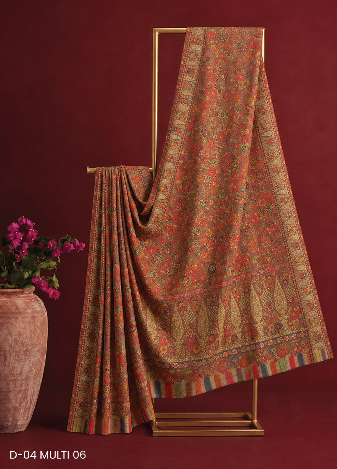 Sanaulla Exclusive Range RTW Printed Woven Shawl Suit D-04 MULTI 06 - Winter Collection