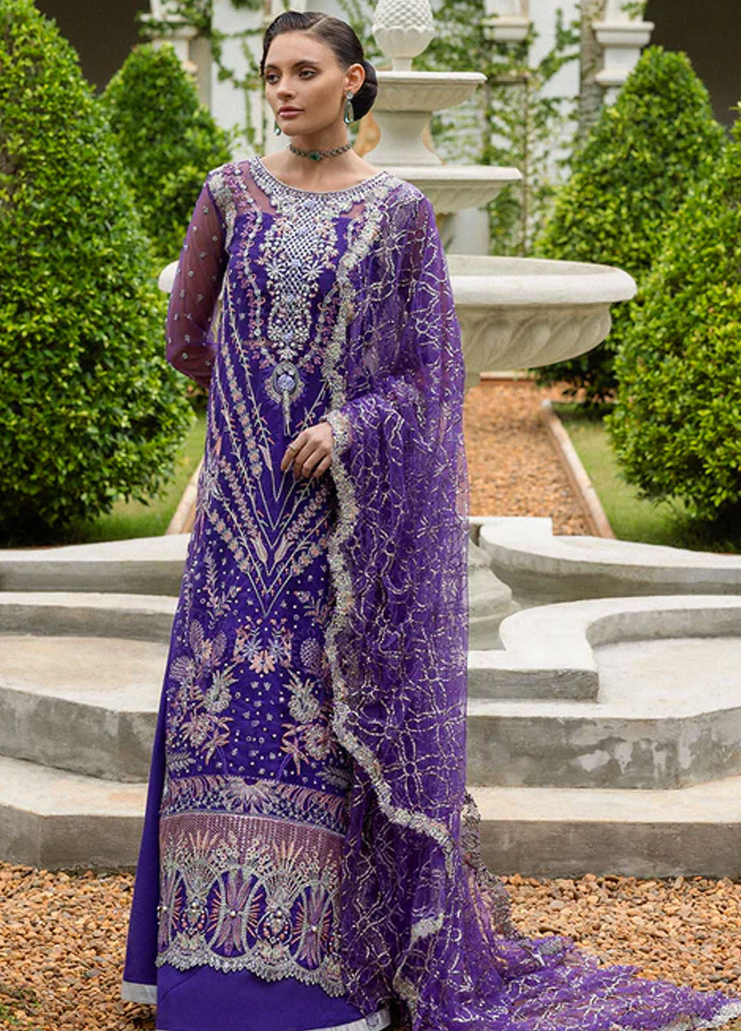 Inception by Mushq Embroidered Organza Suits Unstitched 4 Piece MQ25IW D-04 Untamed Heart - Wedding Collection