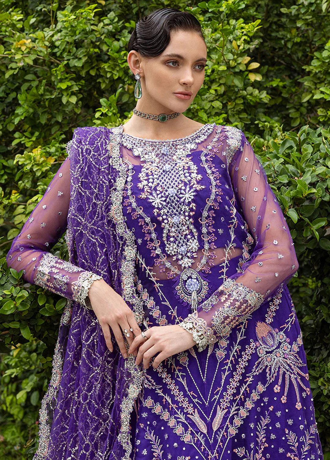 Inception by Mushq Embroidered Organza Suits Unstitched 4 Piece MQ25IW D-04 Untamed Heart - Wedding Collection