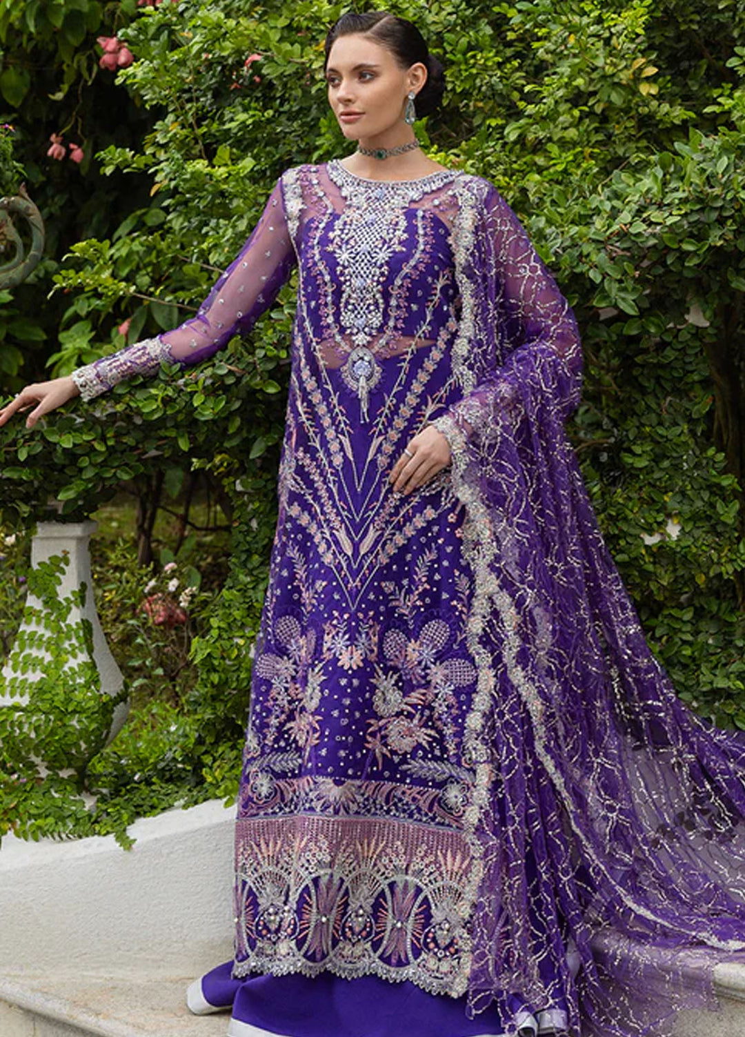 Inception by Mushq Embroidered Organza Suits Unstitched 4 Piece MQ25IW D-04 Untamed Heart - Wedding Collection