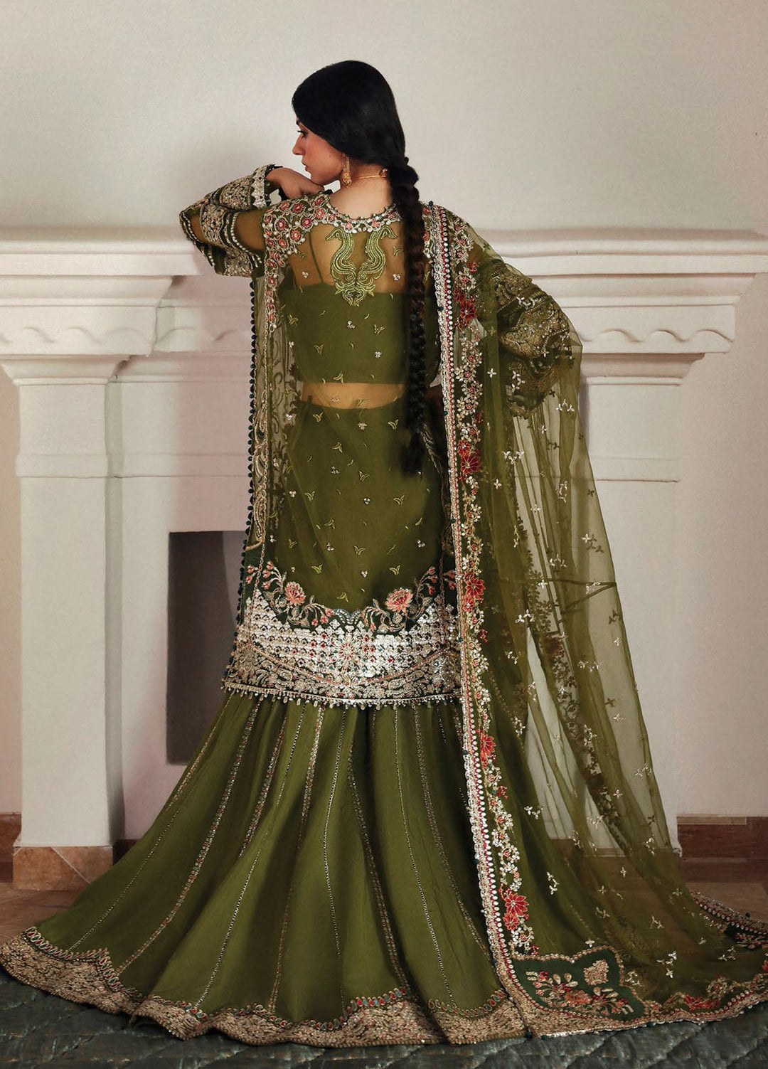 Afrozeh Embroidered Net Suits Unstitched 3 Piece AF25SA D-04 Zoon - Wedding Collection