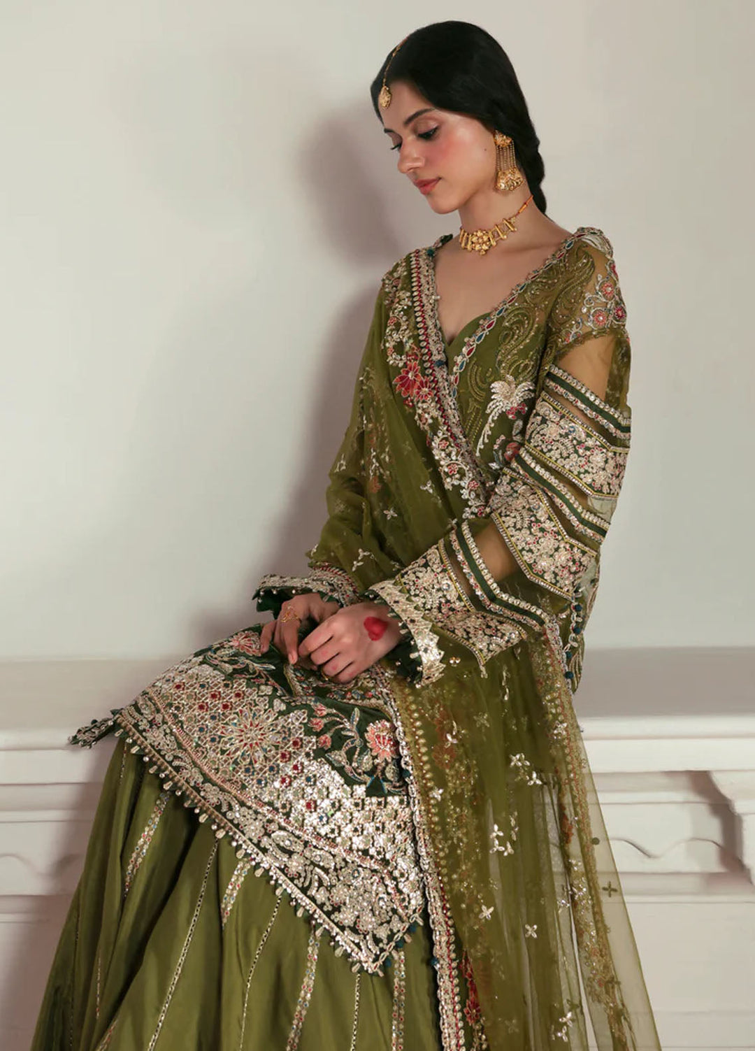 Afrozeh Embroidered Net Suits Unstitched 3 Piece AF25SA D-04 Zoon - Wedding Collection