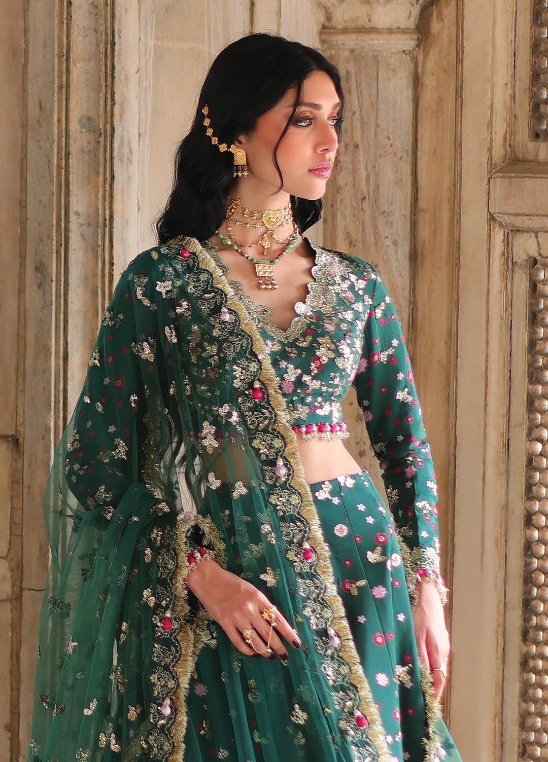 Neoma by Republic WomensWear Unstitched Embroidered Rawsilk 2 Piece Suit RW26UNW D-04 MAHBANO - Wedding Collection