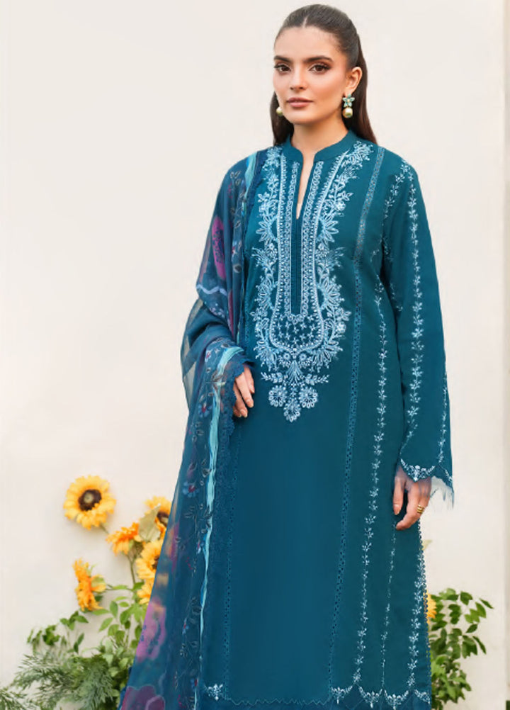 Eden by Asifa Nabeel Embroidered Cambric Suits Unstitched 3 Piece AN25ED ECC-05 Iris Cloud- Winter Collection