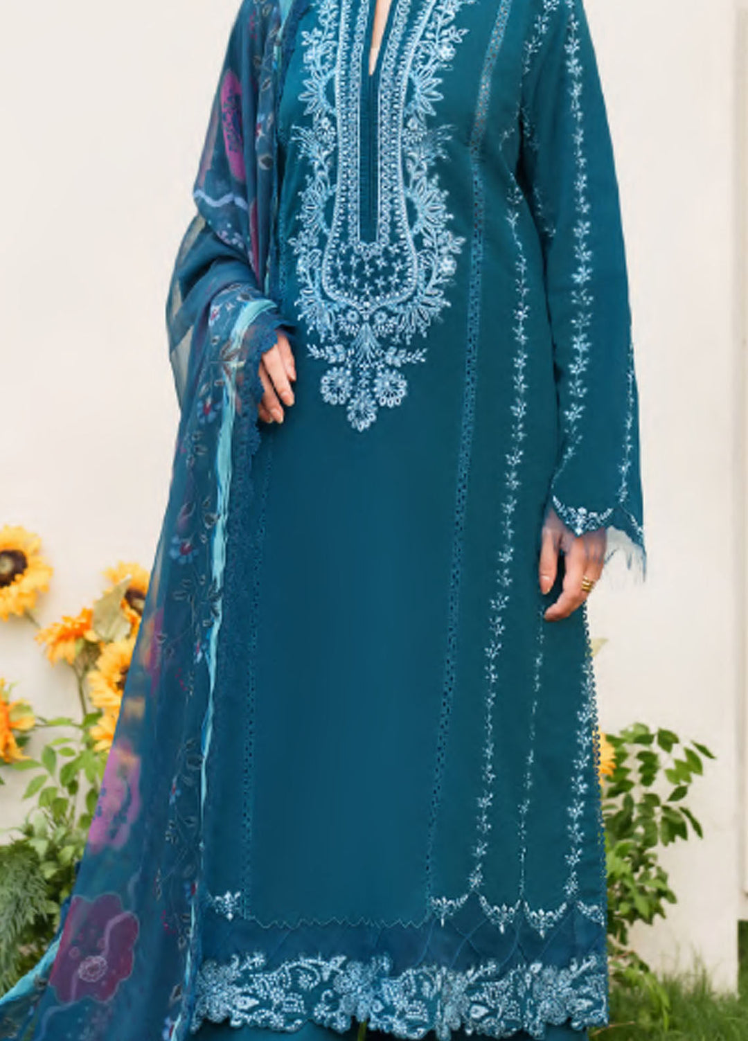 Eden by Asifa Nabeel Embroidered Cambric Suits Unstitched 3 Piece AN25ED ECC-05 Iris Cloud- Winter Collection