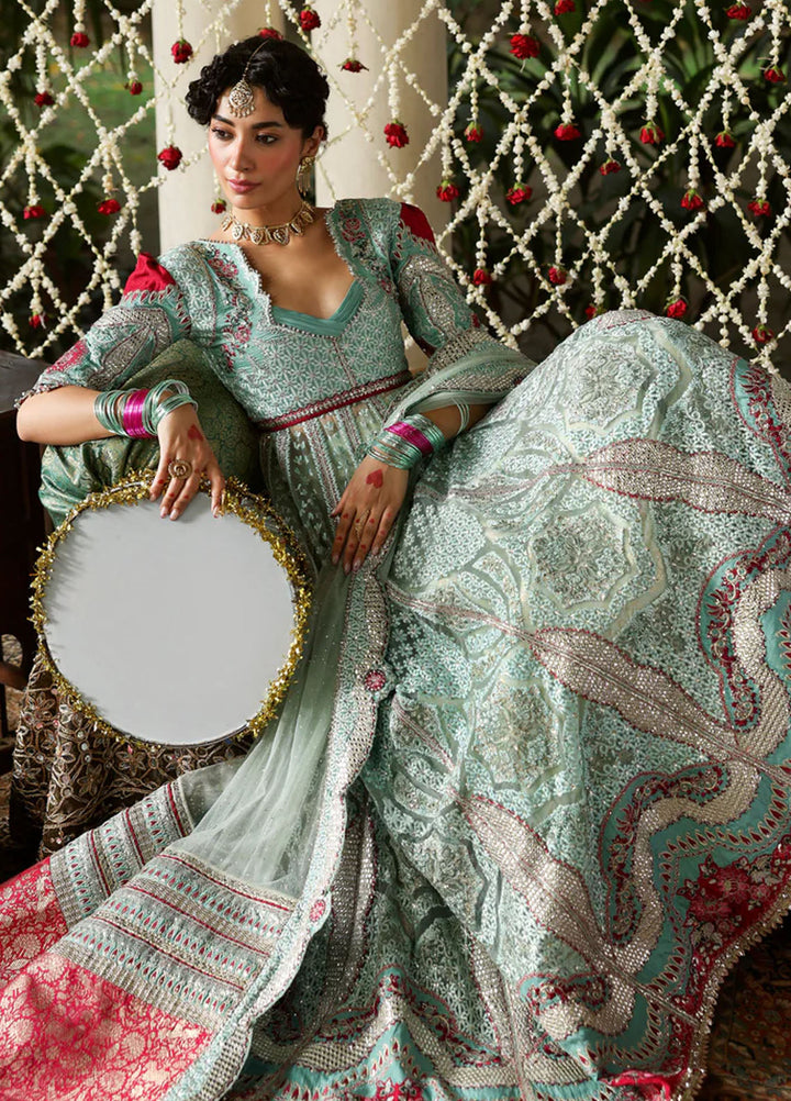Afrozeh Embroidered Raw Silk Suits Unstitched 3 Piece AF25SA D-05 Zanzar - Wedding Collection