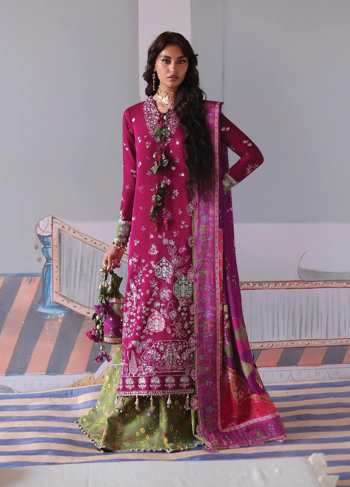 Neoma by Republic WomensWear Unstitched Embroidered Rawsilk 3 Piece Suit RW26UNW D-05 GULNAR - Wedding Collection