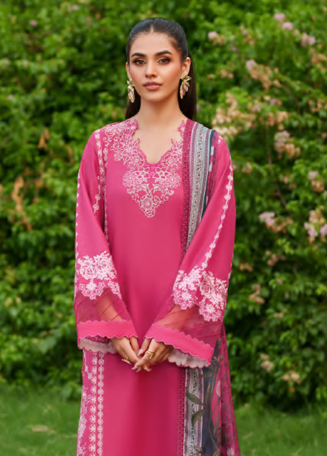 Eden by Asifa Nabeel Embroidered Cambric Suits Unstitched 3 Piece AN25ED ECC-06 Pink Reverie - Winter Collection