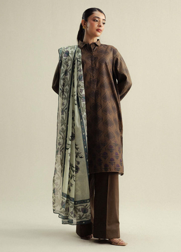 Coco by Zara Shahjahan Printed Cotton Satin Suits Unstitched 3 Piece CZS25PU D-06 A Rove - Winter Collection