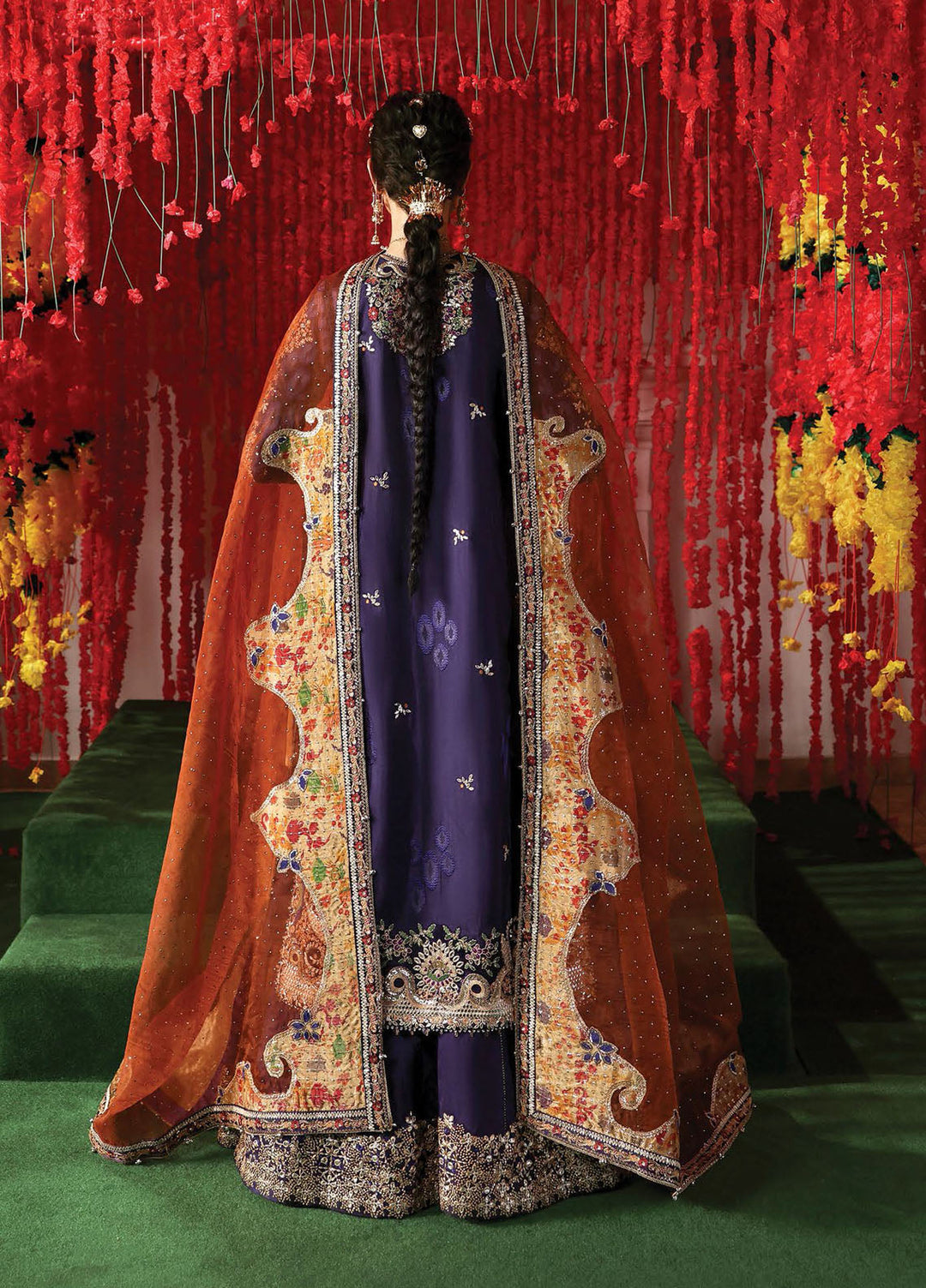 Afrozeh Embroidered Raw Silk Suits Unstitched 3 Piece AF25SA D-06 Gulnaar - Wedding Collection