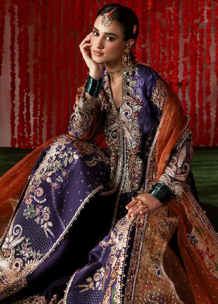 Afrozeh Embroidered Raw Silk Suits Unstitched 3 Piece AF25SA D-06 Gulnaar - Wedding Collection