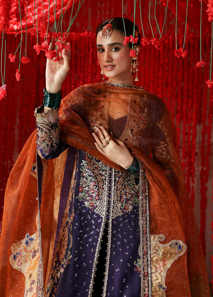 Afrozeh Embroidered Raw Silk Suits Unstitched 3 Piece AF25SA D-06 Gulnaar - Wedding Collection