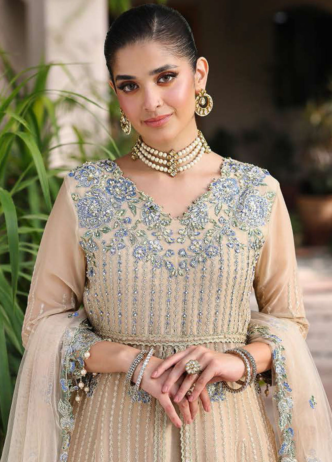 Roheenaz Embroidered Chiffon Suits Unstitched 4 Piece RNZ25AL RN-107 Sehrish - Formals Collection