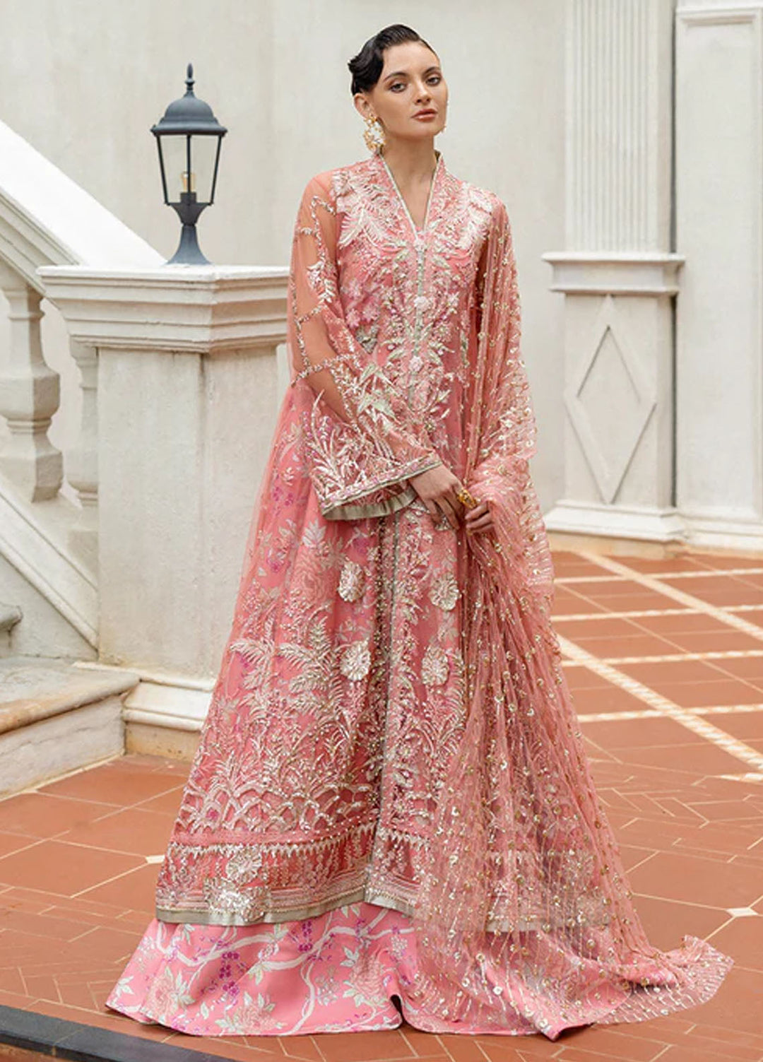 Inception by Mushq Embroidered Net Suits Unstitched 4 Piece MQ25IW D-06 Wings Of Desire - Wedding Collection