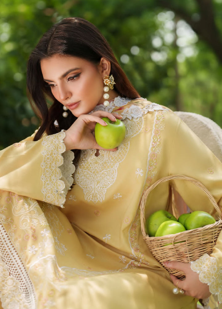 Eden by Asifa Nabeel Embroidered Cambric Suits Unstitched 3 Piece AN25ED ECC-10 Golden Dust- Winter Collection