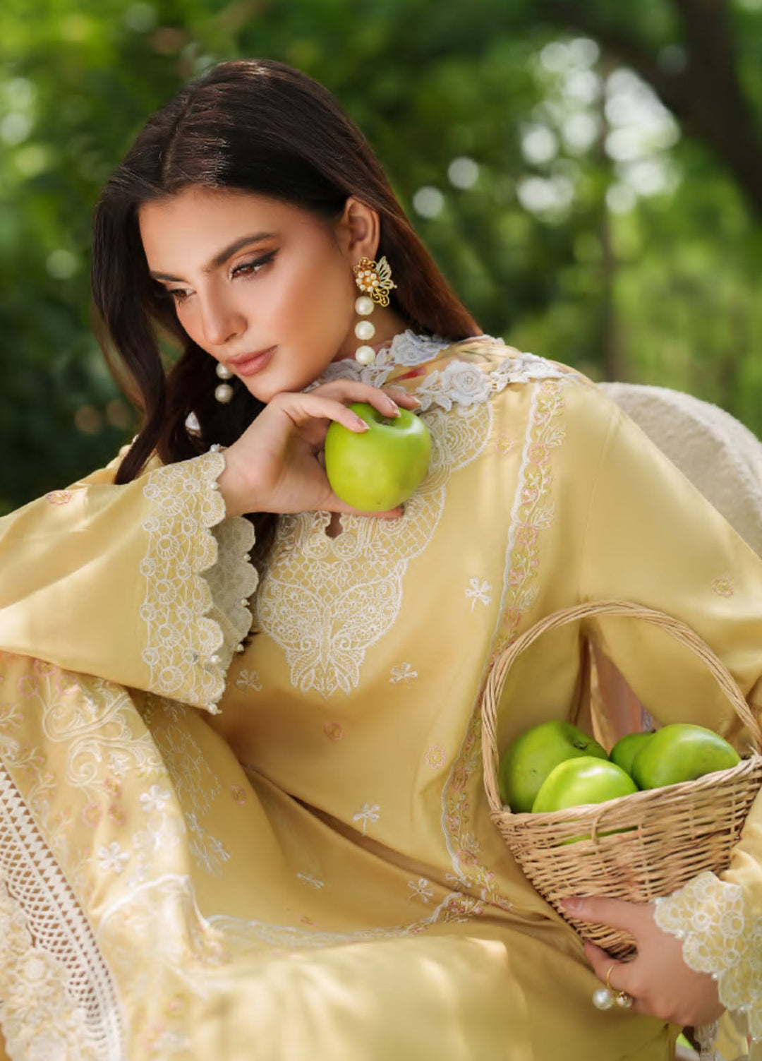 Eden by Asifa Nabeel Embroidered Cambric Suits Unstitched 3 Piece AN25ED ECC-10 Golden Dust- Winter Collection