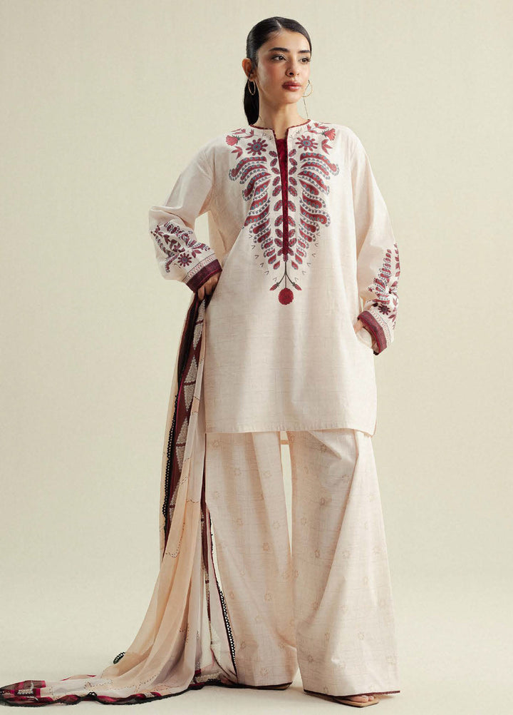 Coco by Zara Shahjahan Printed Cambric Suits Unstitched 3 Piece CZS25PU D-07 B Lilt - Winter Collection