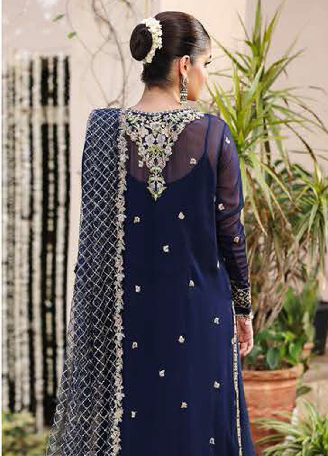Roheenaz Embroidered Chiffon Suits Unstitched 4 Piece RNZ25AL RN-103 Nilofar - Formals Collection