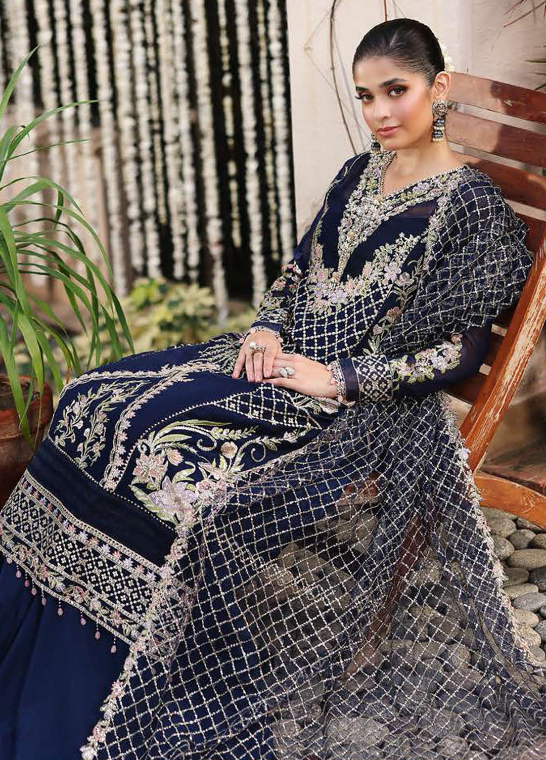 Roheenaz Embroidered Chiffon Suits Unstitched 4 Piece RNZ25AL RN-103 Nilofar - Formals Collection