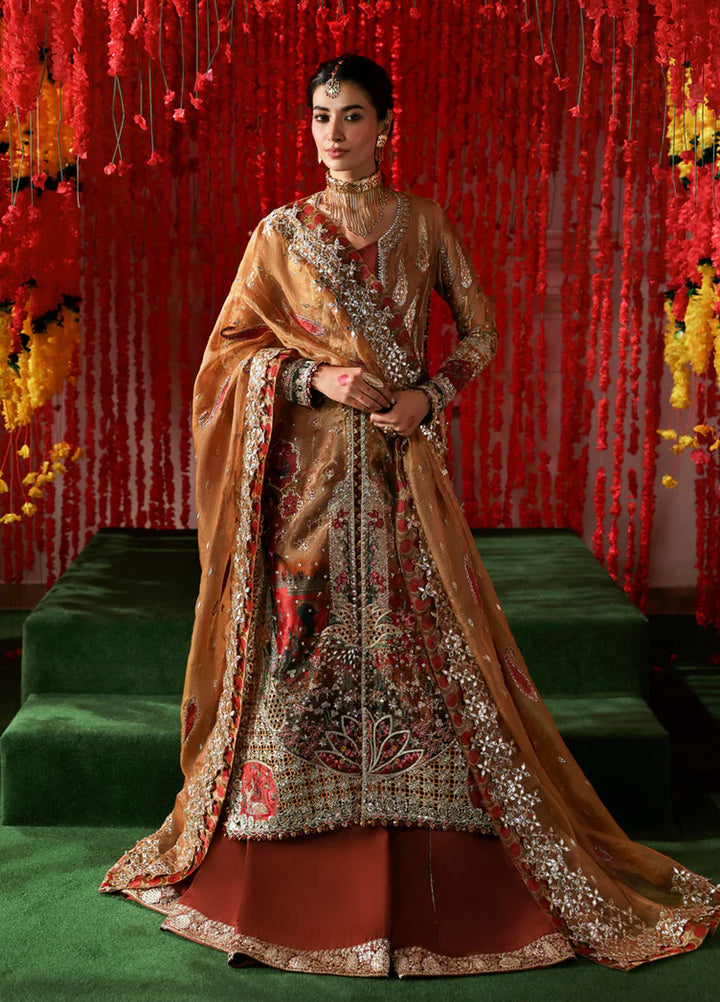 Afrozeh Embroidered Tissue Zari Suits Unstitched 3 Piece AF25SA D-07 Poshna - Wedding Collection