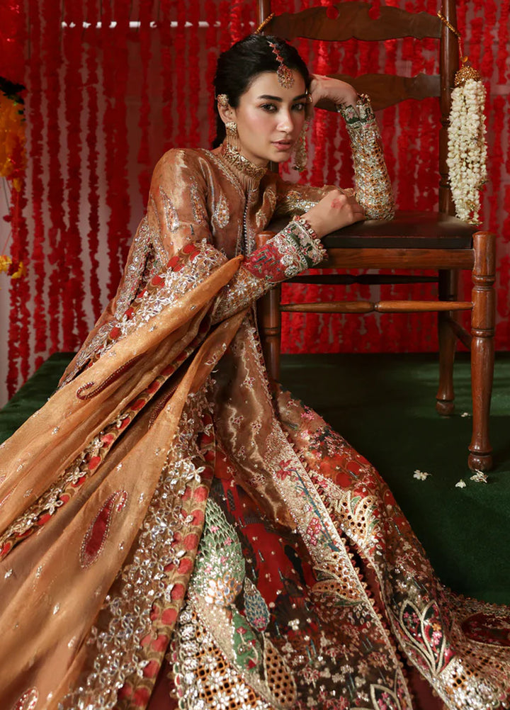 Afrozeh Embroidered Tissue Zari Suits Unstitched 3 Piece AF25SA D-07 Poshna - Wedding Collection