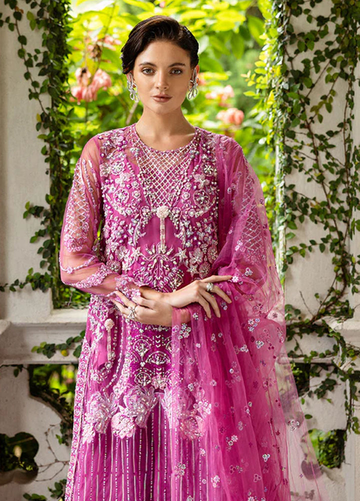 Inception by Mushq Embroidered Net Suits Unstitched 4 Piece MQ25IW D-07 Sweet November - Wedding Collection