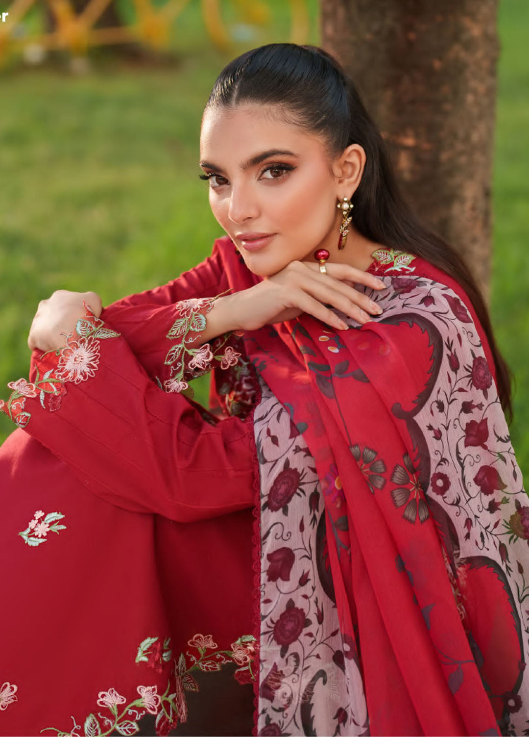 Eden by Asifa Nabeel Embroidered Cambric Suits Unstitched 3 Piece AN25ED ECC-07 Rose Whisper- Winter Collection