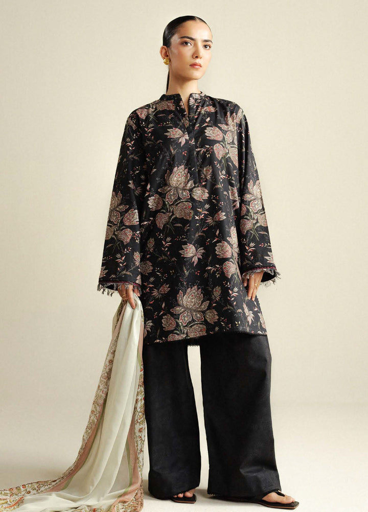 Coco by Zara Shahjahan Printed Cambric Suits Unstitched 3 Piece CZS25PU D-08 B Daisy - Winter Collection