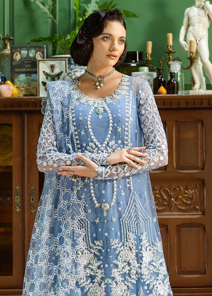 Inception by Mushq Embroidered Net Suits Unstitched 4 Piece MQ25IW D-08 Before The Rain - Wedding Collection