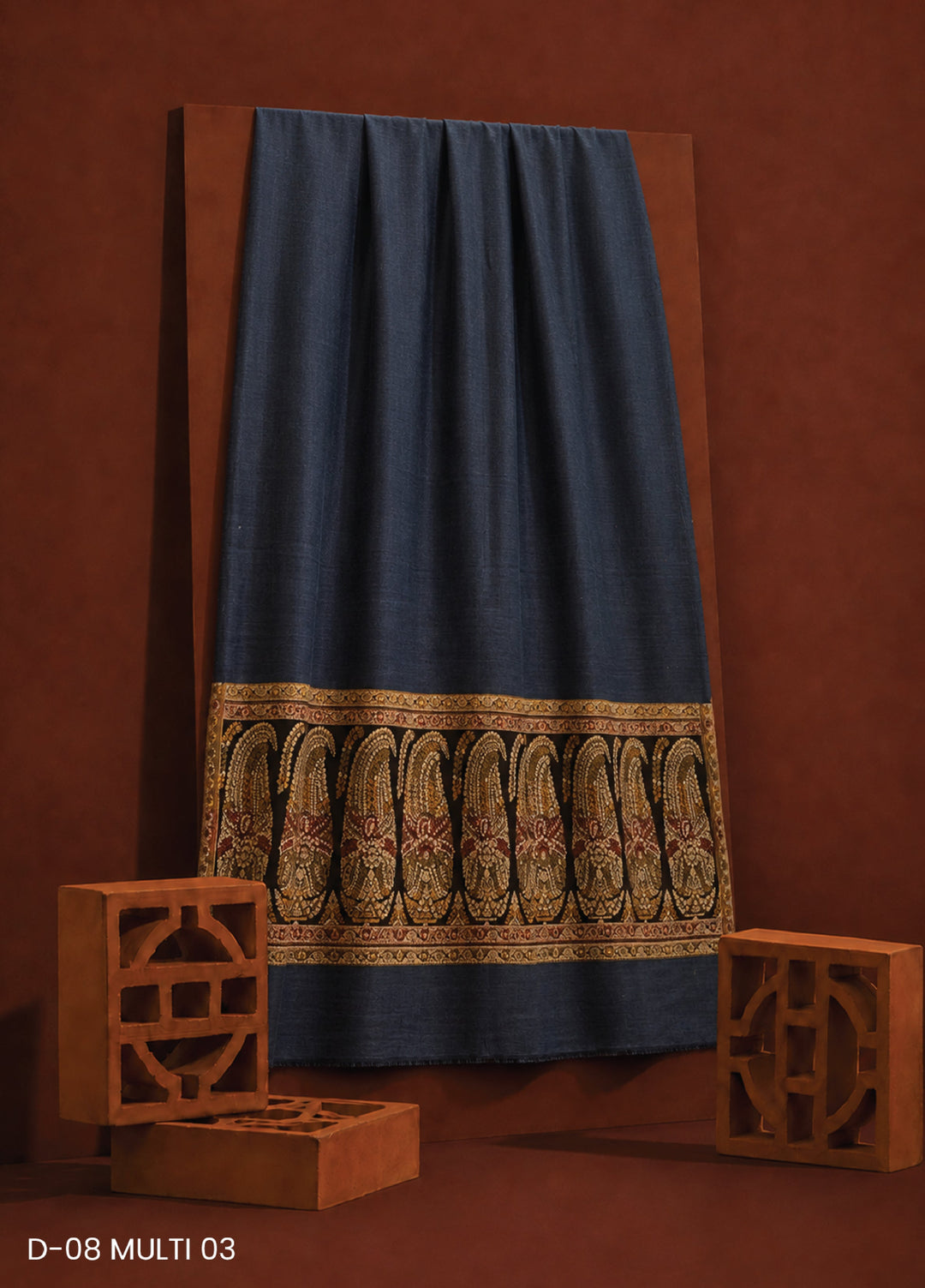 Sanaulla Exclusive Range RTW Embroidered Woven Shawl Suit D-08 MULTI 03 - Winter Collection