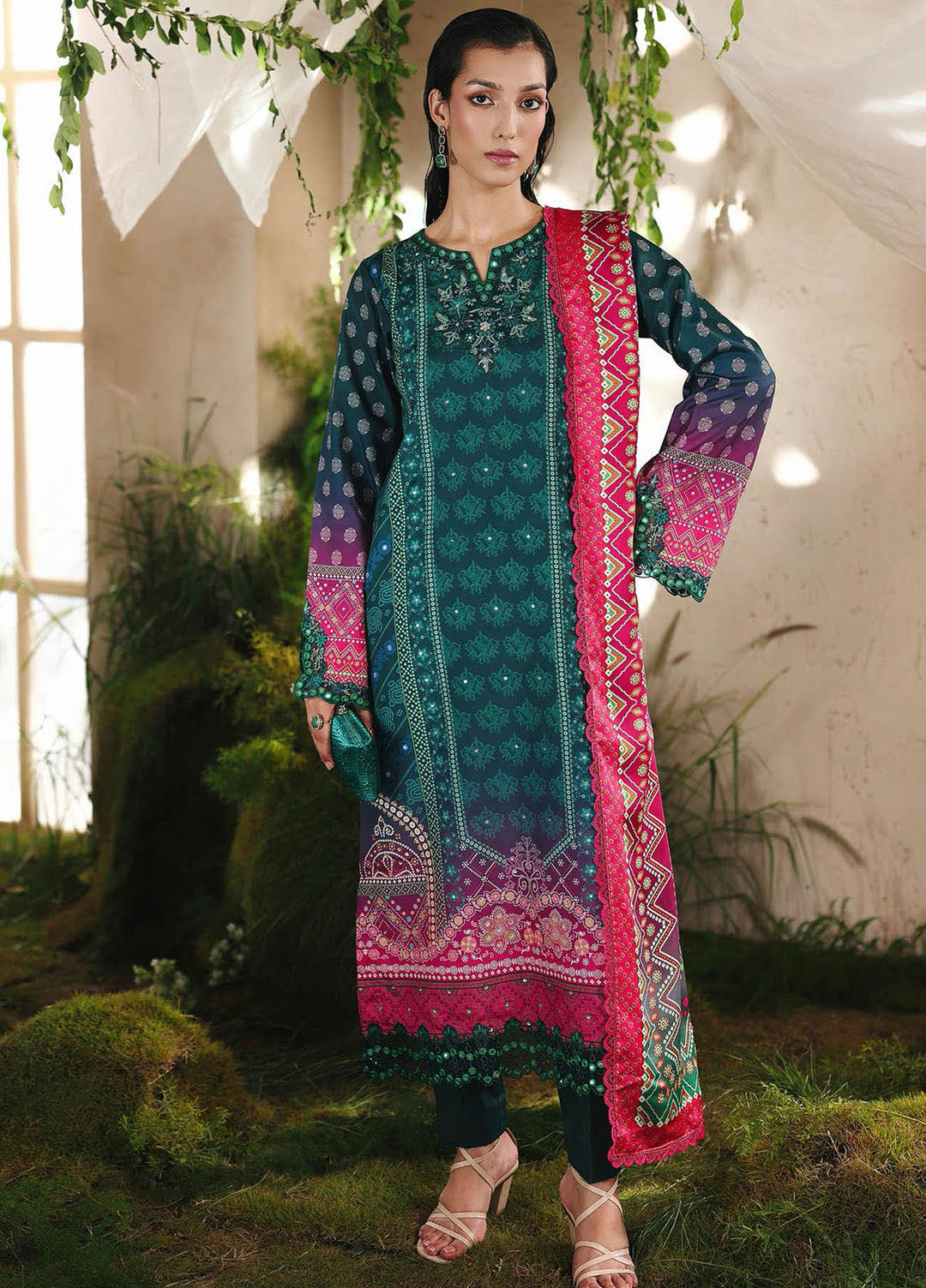 Silah by RajBari Embroidered Raw Silk Suits Unstitched 3 Piece RB25SE D-08 - Festive Collection